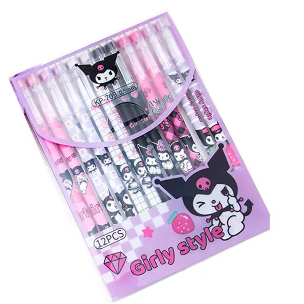 Kuromi 12pcs 0.38MM Gel Pen Stationery